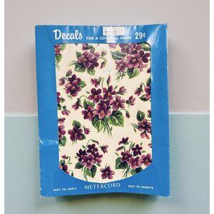 Vintage Meyercord Floral Decals X541 Purple violets Flowers Original Packaging
